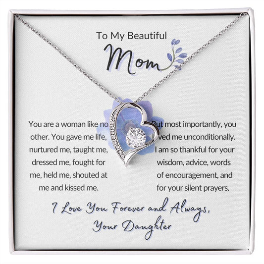 To my Beautiful Mom Gift | Forever Love Necklace