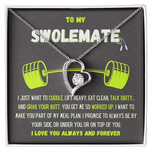 To My Swolemate Gift | Girlfriend Gift | White Gold Forever Love Necklace